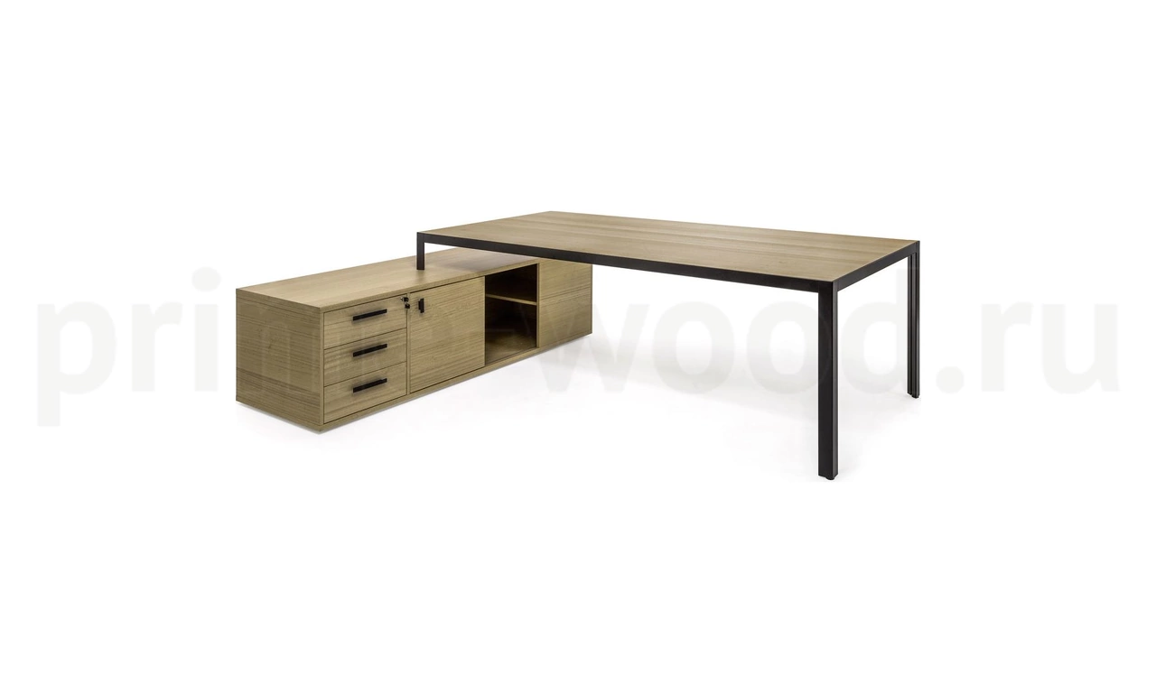 Стол письменный на опорной тумбе 229x174x75 см - фото 3
