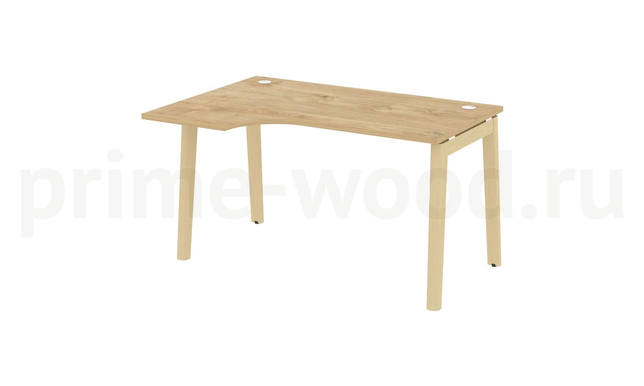 Стол эргономичный левый, опоры - массив дерева ONIX WOOD 138x98x75 - фото 9