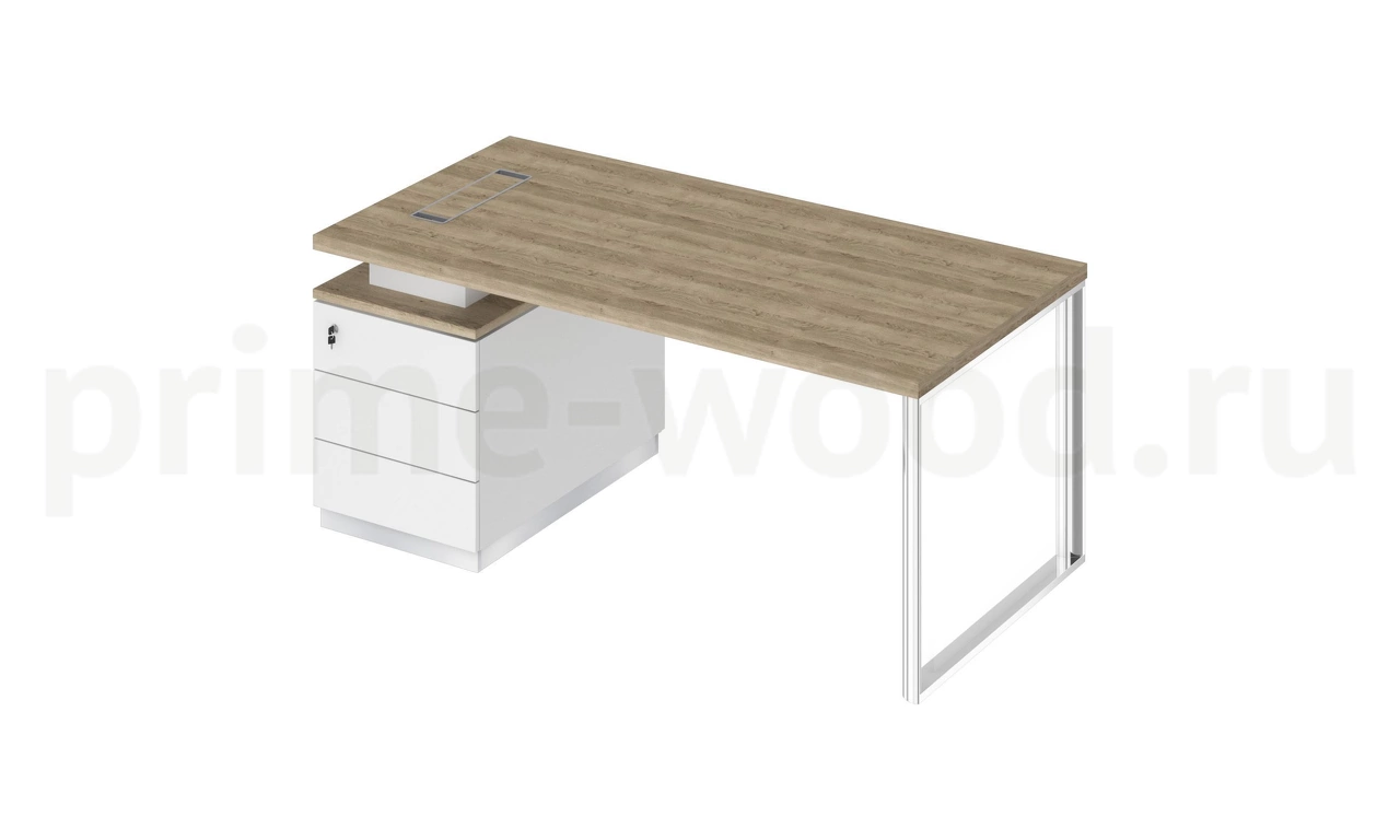 Стол руководителя на опорной тумбе левый Bravo 180x90x75 - фото 1